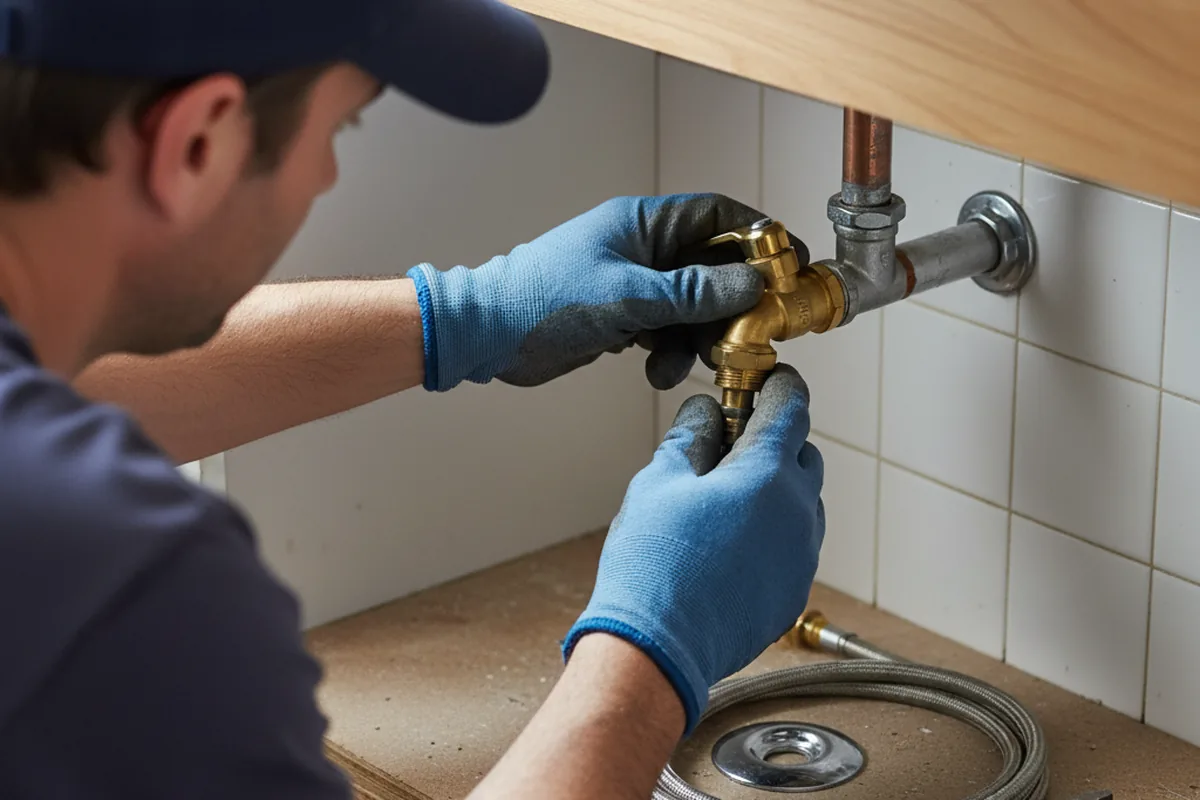 Shutoff valve and fitting work during Burst Pipe Repair in Grafton
